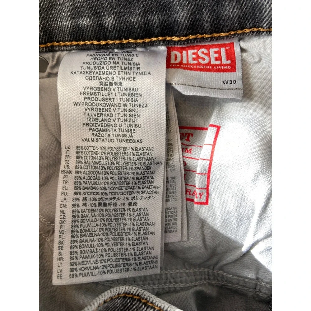 Diesel D Strukt Slim Fit Jeans Mens W30‎ L30 Acid Wash Denim